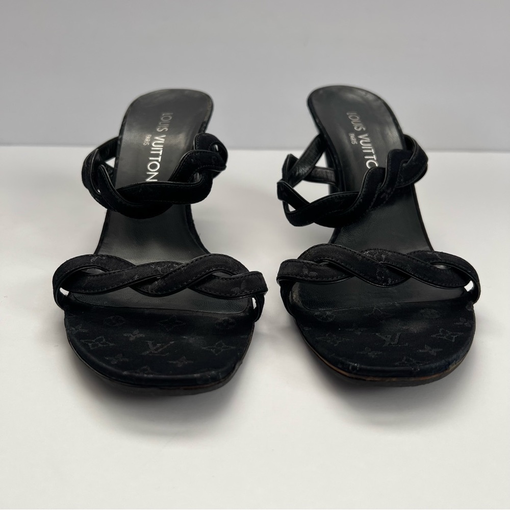 Louis Vitton LV Monogram Double Strap Heels - Picture 2 of 10